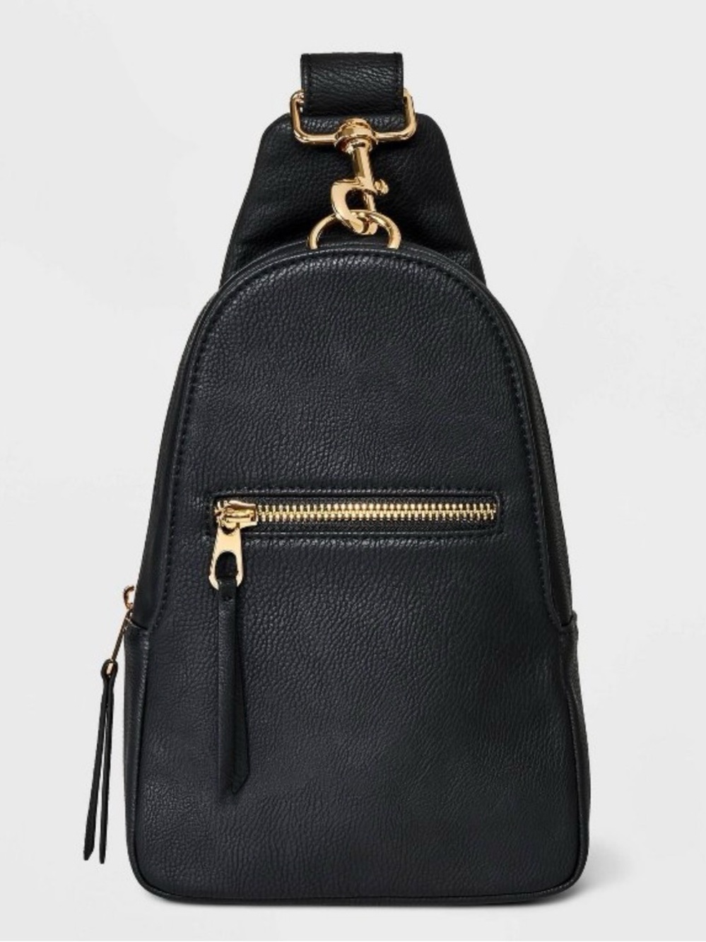 Universal Thread Black Pebble Sling Backpack with Gold Hardware